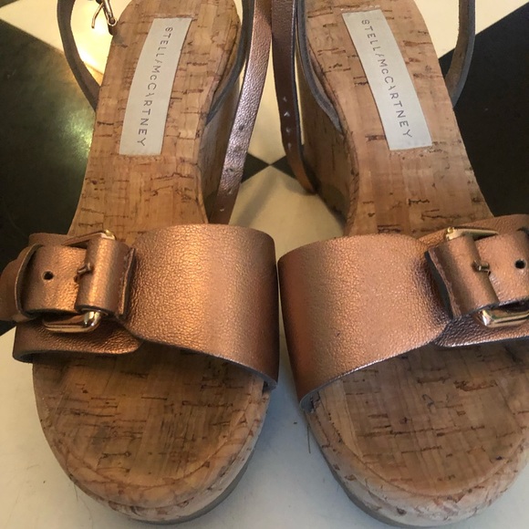 rose gold cork wedges